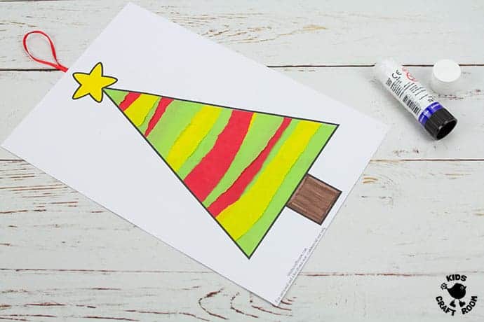 Tissue Paper Christmas Tree Suncatcher Craft step 8