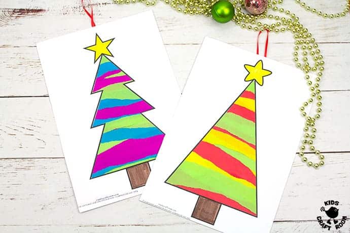 Tissue Paper Christmas Tree Suncatcher Craft pin 3