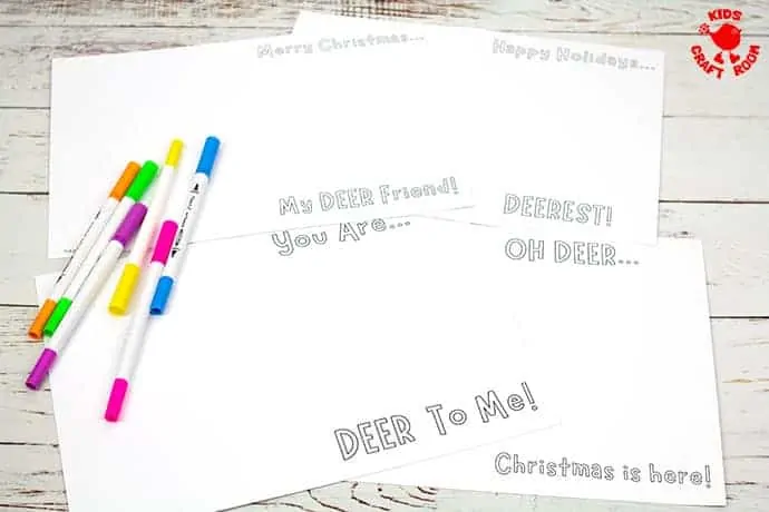 Potato Print Reindeer Christmas Cards step 1