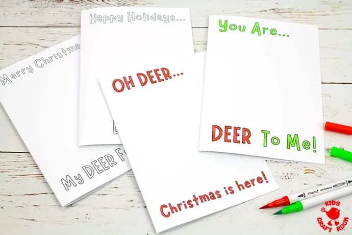 Potato Print Reindeer Christmas Cards step 2