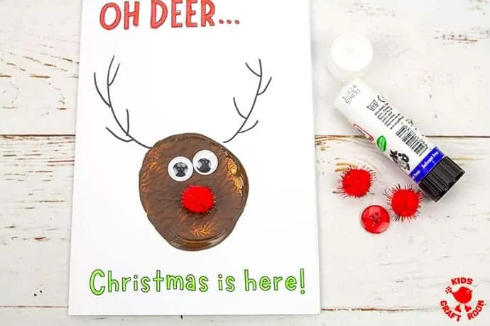 Potato Print Reindeer Christmas Cards step 6