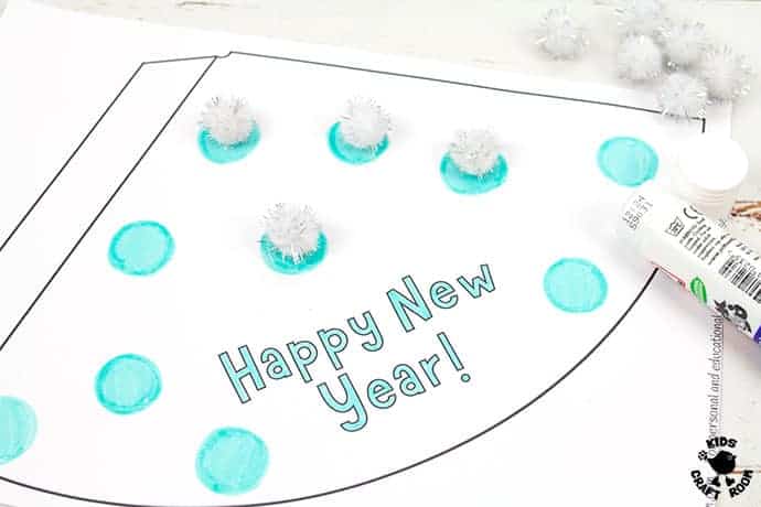 Printable New Year's Eve Party Hat Craft (Multilingual) step 3