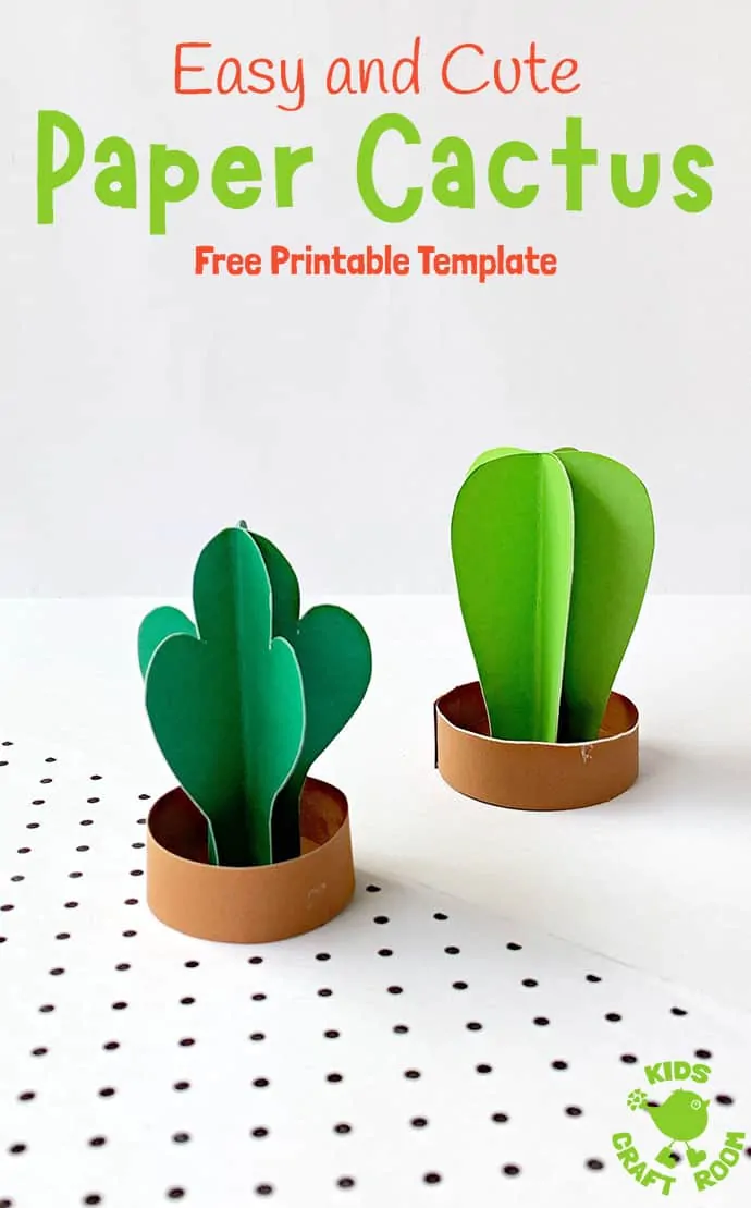 3D Paper Cactus Craft pin 3