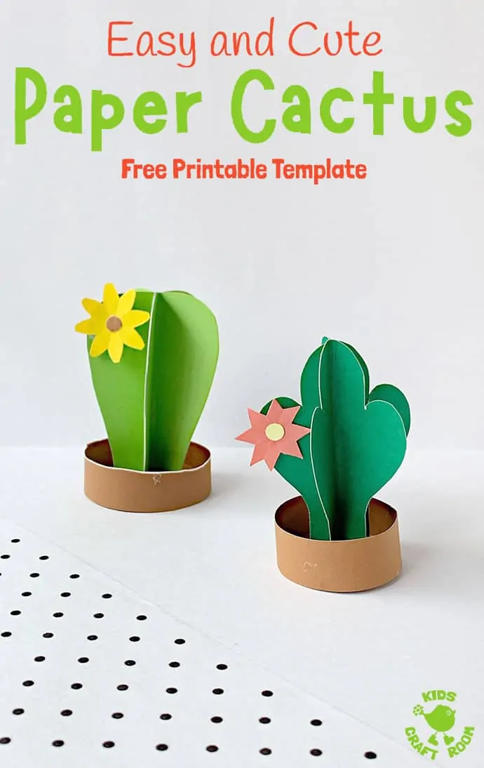 3D Paper Cactus Craft pin 1