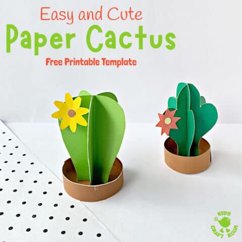 Home Cactus Carte 3D pré-découpée 21 x 29,7 cm 