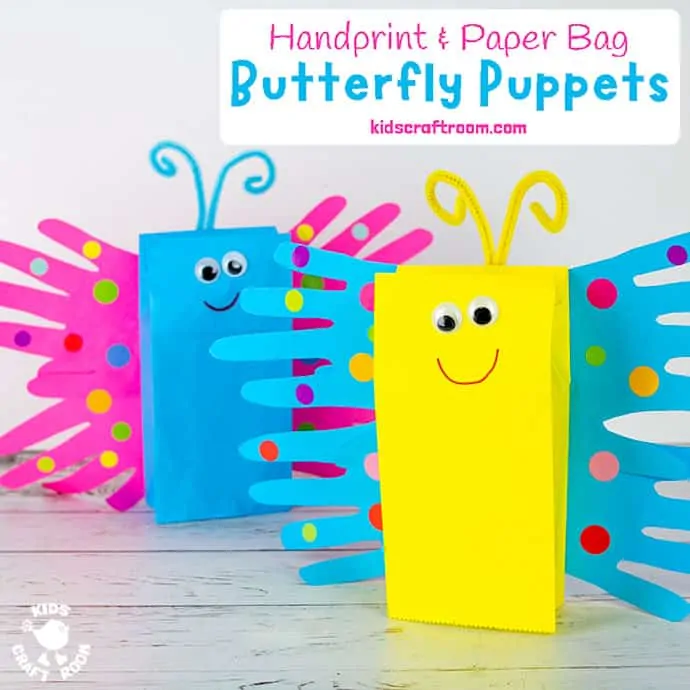 Paper Bag Butterfly Puppet Craft