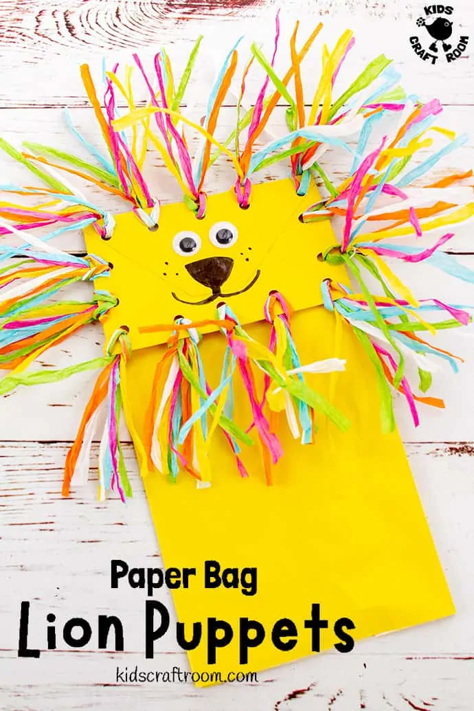 Paper Bag Lion Puppet Craft Pin 2