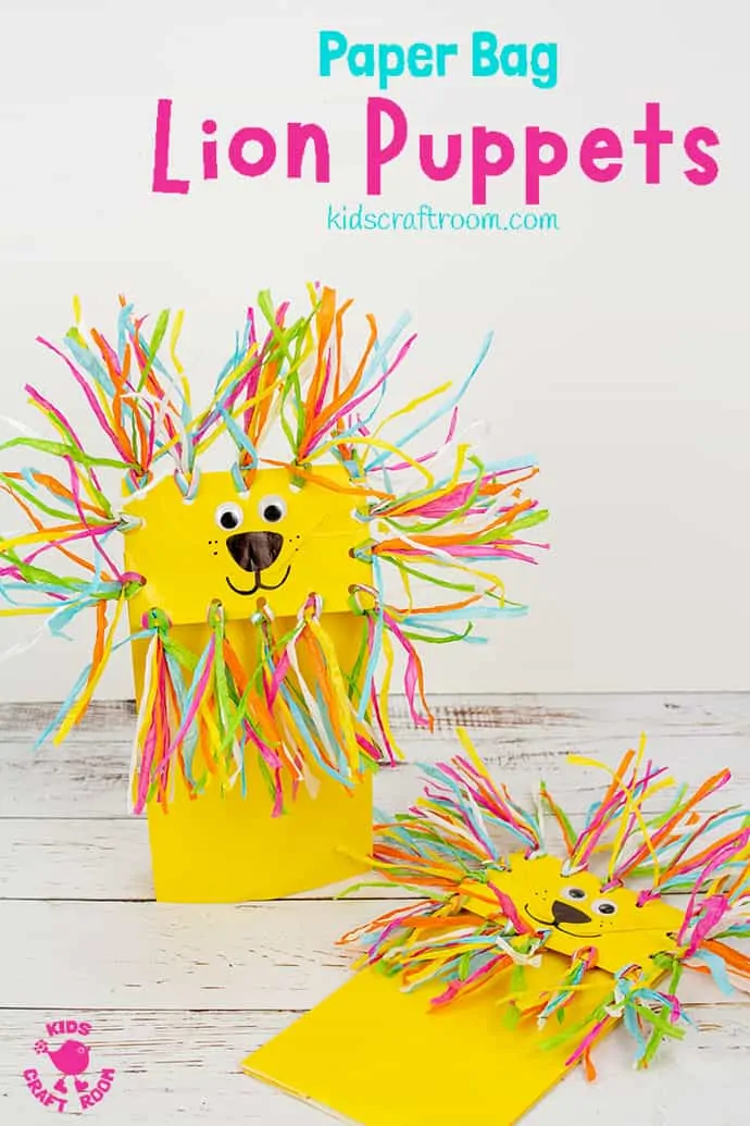 Paper Bag Lion Puppet Craft - Kids Craft Room