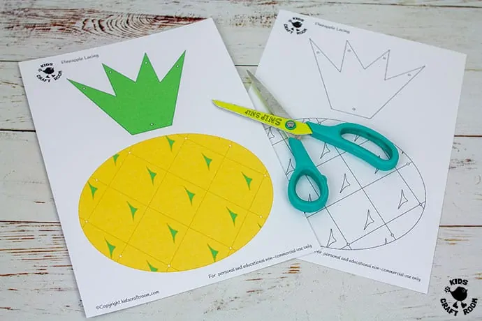 Lacing Pineapple Craft demonstration of step 1