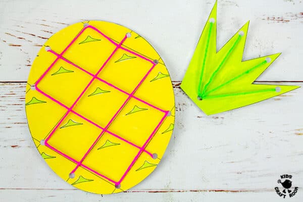 Pineapple Thread Making Lacing Pineapple Craft - Kids Craft Room