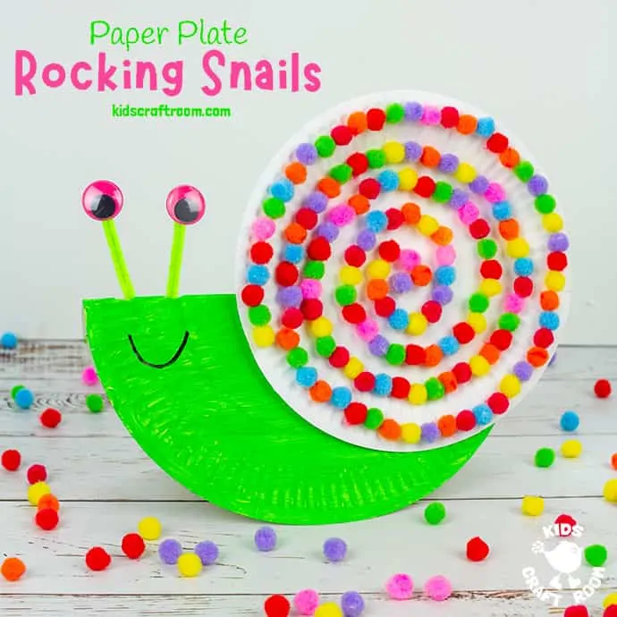 Rocking Paper Plate Snail Craft pin 3