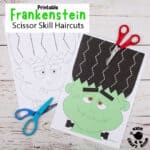Frankenstein Halloween Scissor Skills Haircut Activity