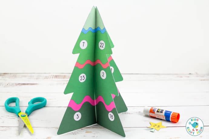 Printable 3D Christmas Tree Advent Calendar step 5