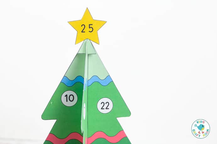 Printable 3D Christmas Tree Advent Calendar step 6