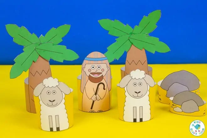 Printable Nativity Set - shepherd and sheep