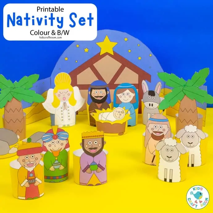 Printable Nativity Scene square image