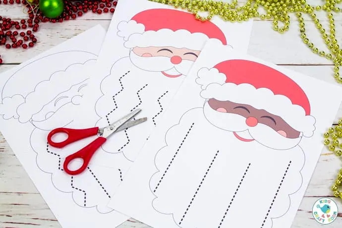 Santa's Beard Christmas Scissor Skills Activity image 3.