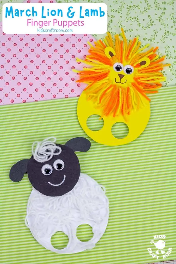 March Lion and Lamb Puppet Craft long pin image 2