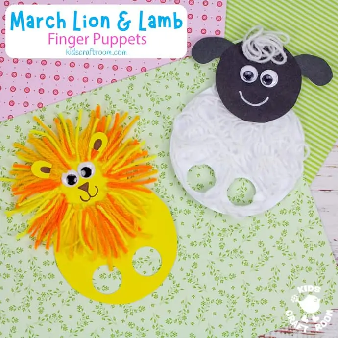 March Lion and Lamb Puppet Craft square image