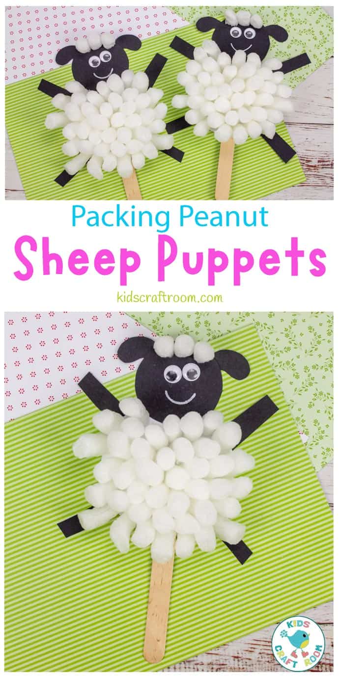 Packing Peanut Sheep Puppets pin image 1