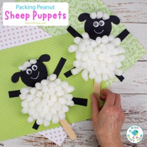 Packing Peanut Sheep Puppets