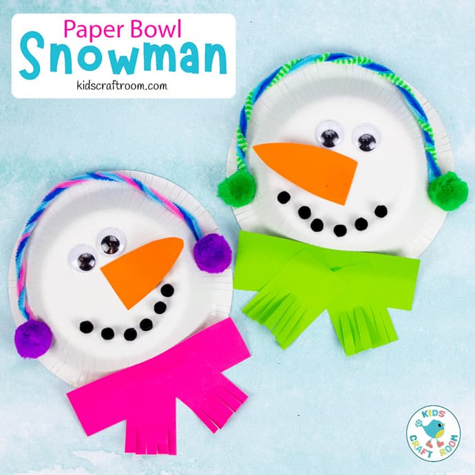 Paper Bowl Snowman Craft