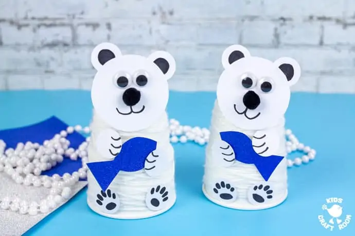 Paper Cup Polar Bear Craft step 9