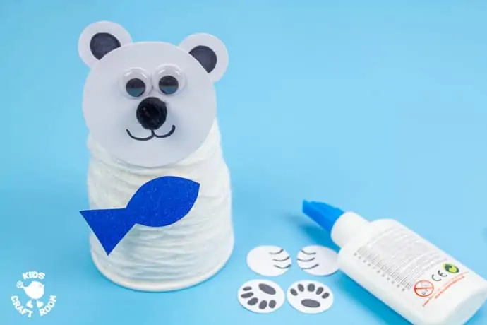 Paper Cup Polar Bear Craft step 7