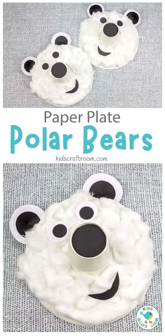 Paper Plate Polar Bear Craft pin image 1