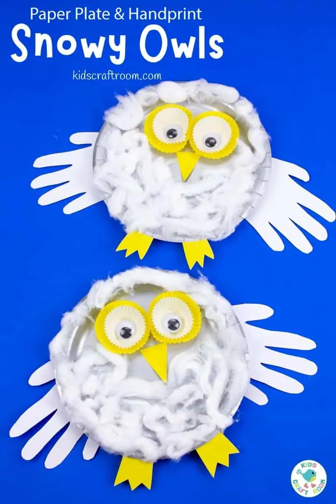 Paper Plate Snowy Owl Craft pin image 2