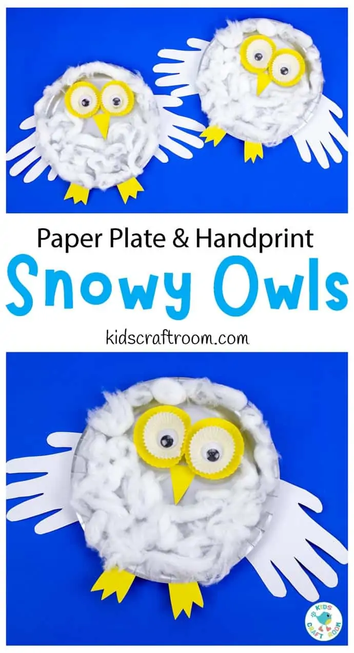 Paper Plate Snowy Owl Craft pin image 1