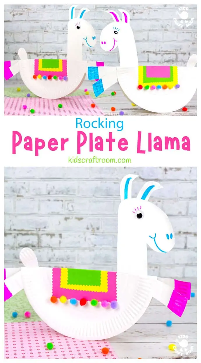 Rocking Paper Plate Llama Craft long pin image 1