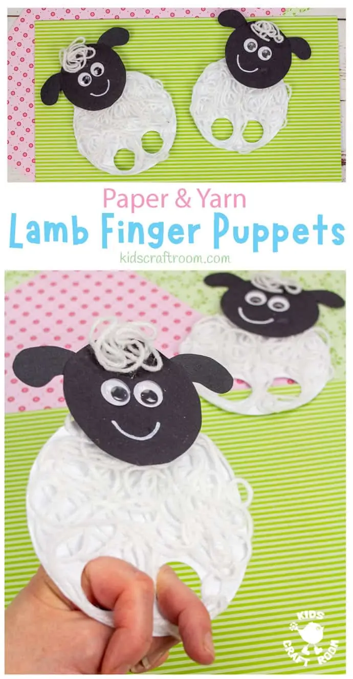 Yarn Lamb Finger Puppets pin image 1