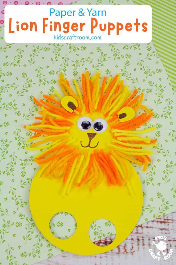 Yarn Lion Finger Puppets pin image 2