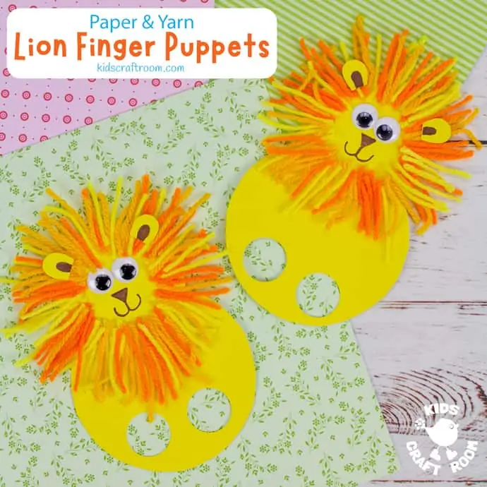 Yarn Lion Finger Puppets square image