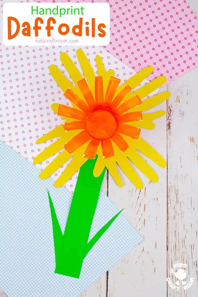 Handprint Daffodil Craft long pin image 3