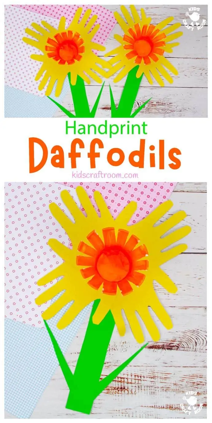 Handprint Daffodil Craft long pin image 1