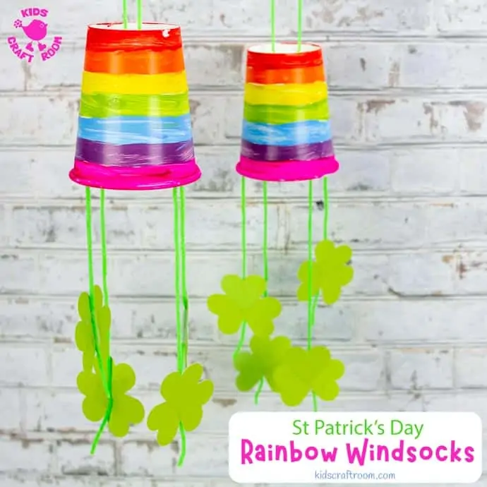 St Patricks Day Paper Cup Windsock Craft square