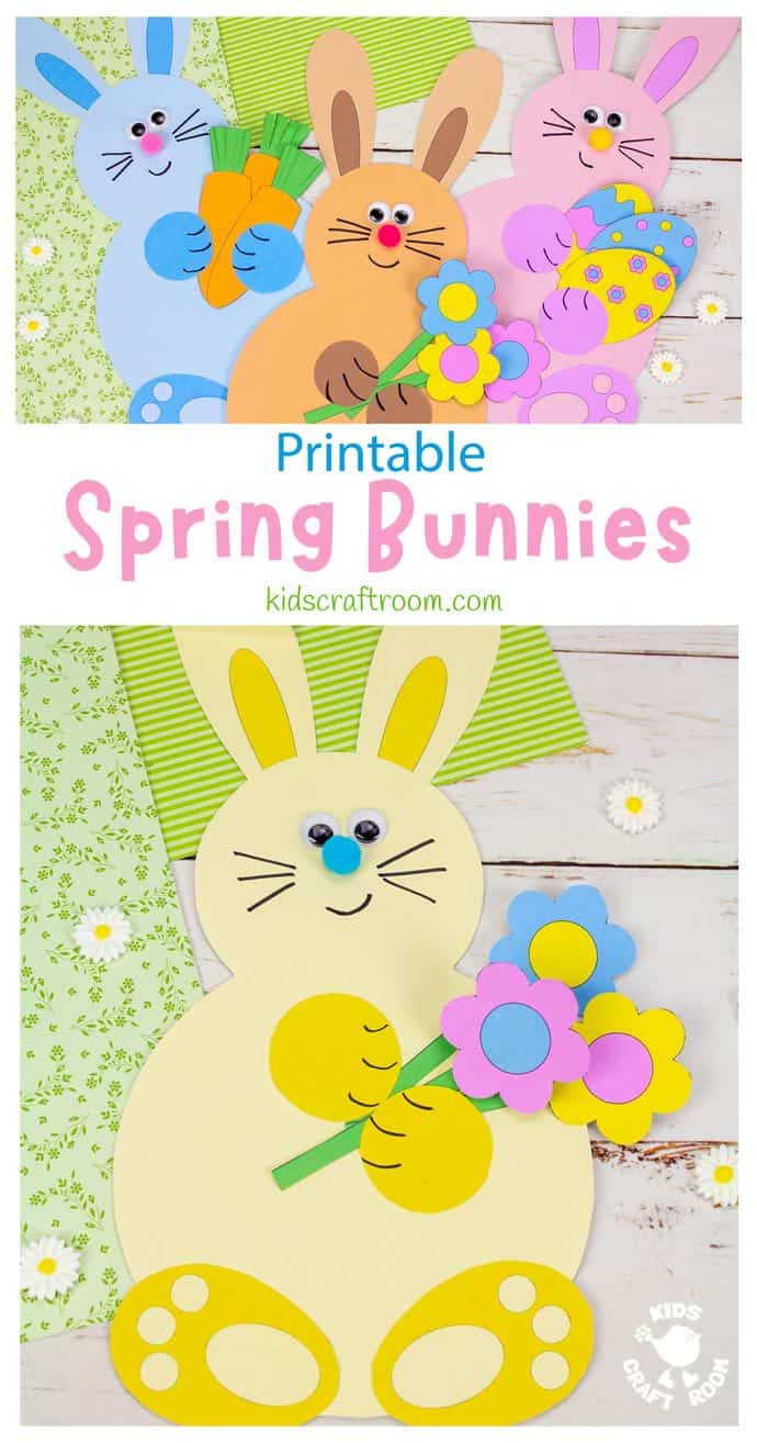 Spring Bunny Craft Pinterest image 1.
