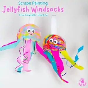 Scrape Painted Jellyfish Windsock Craft