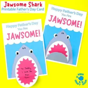 Shark Father's Day Card - Printable Template with Fun Shark Pun!