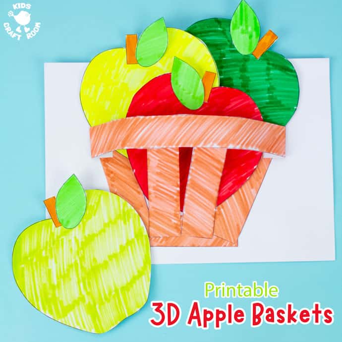 Apple Basket Craft - Printable Template