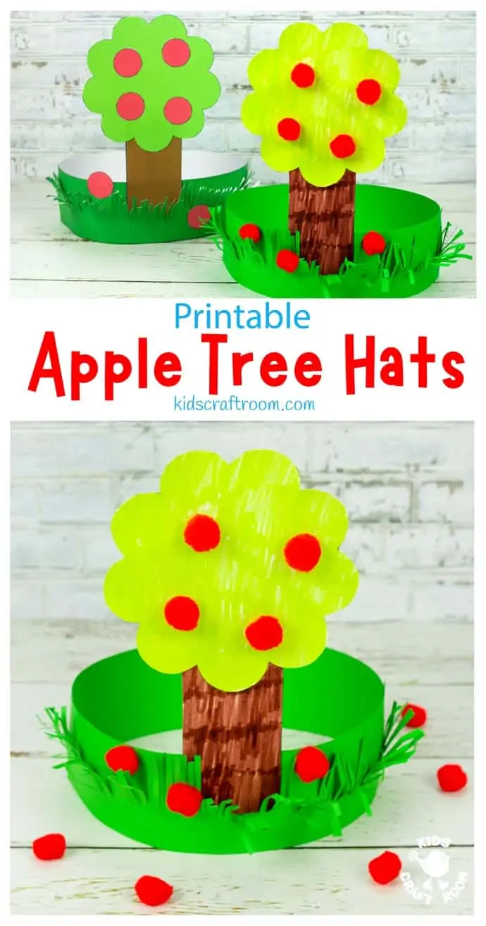 Apple Tree Hat Craft pin image.