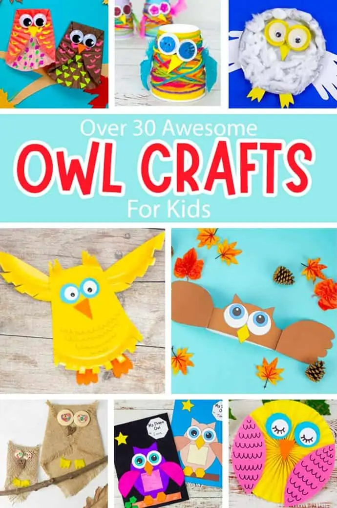 Cute Owl Craft For Kids pin collage.