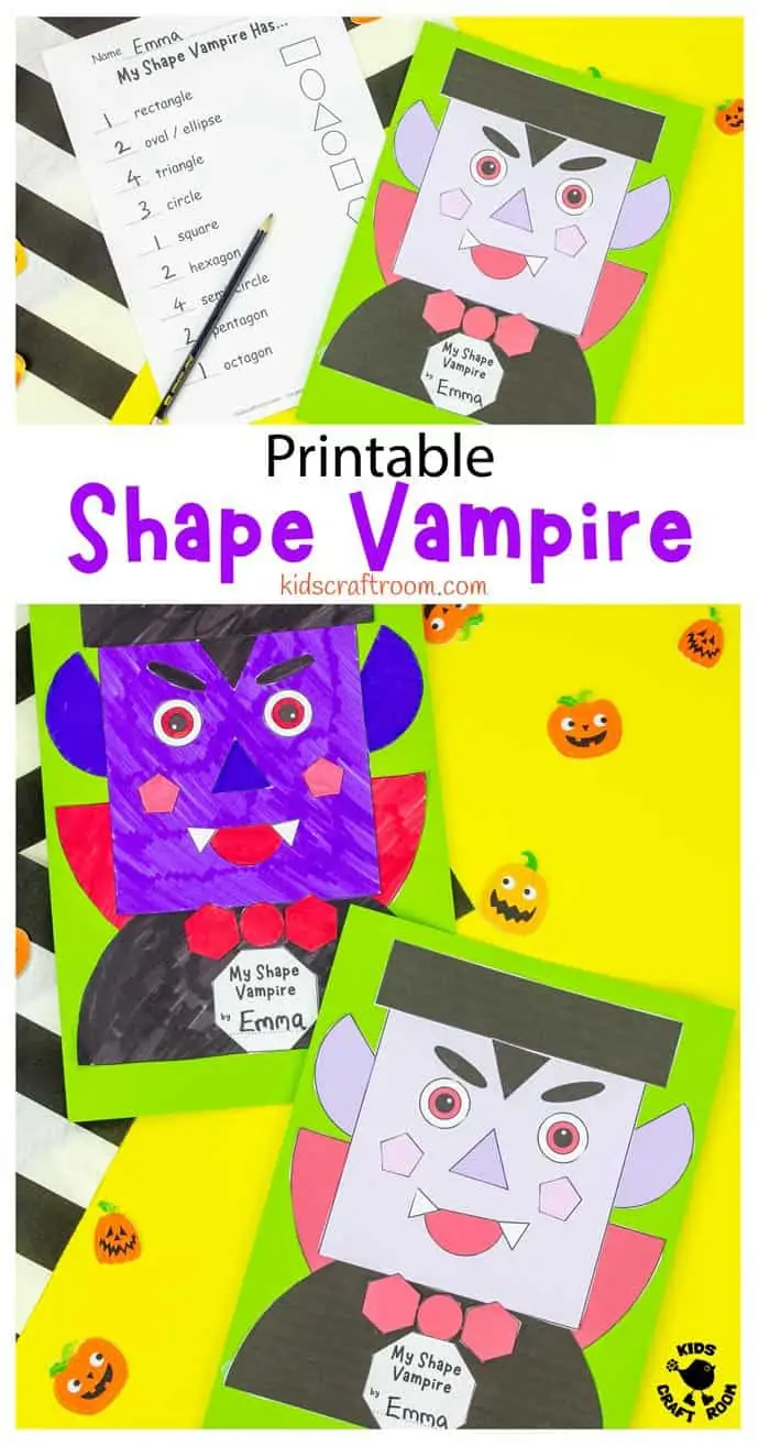 Shape Vampire Halloween Craft pin image 2.