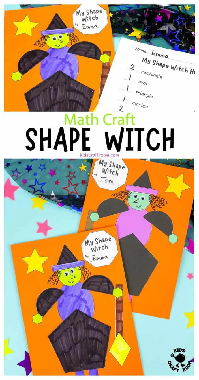 Shape Witch - Math Halloween Craft pin image 1.