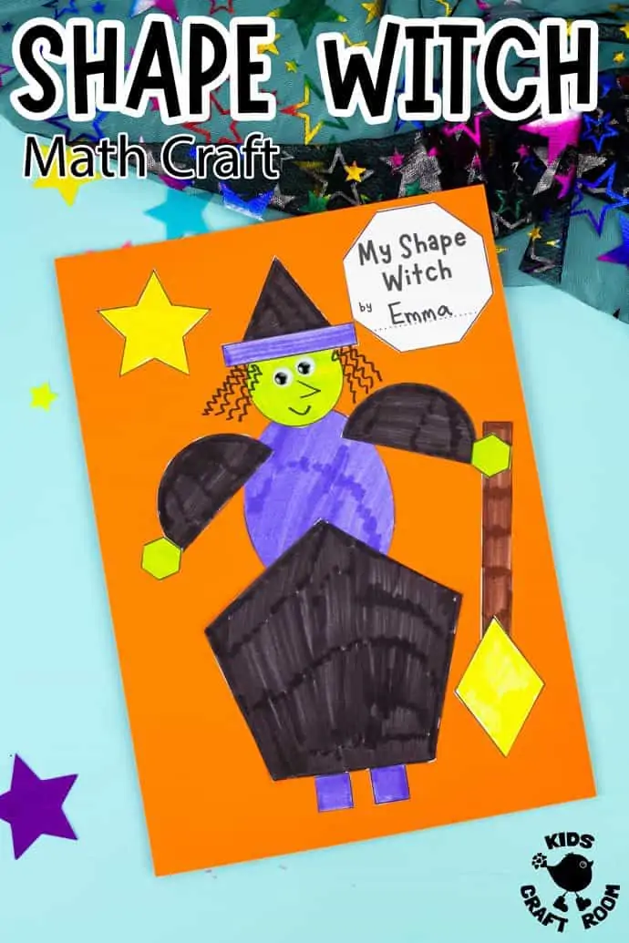 Shape Witch - Math Halloween Craft pin image 2.