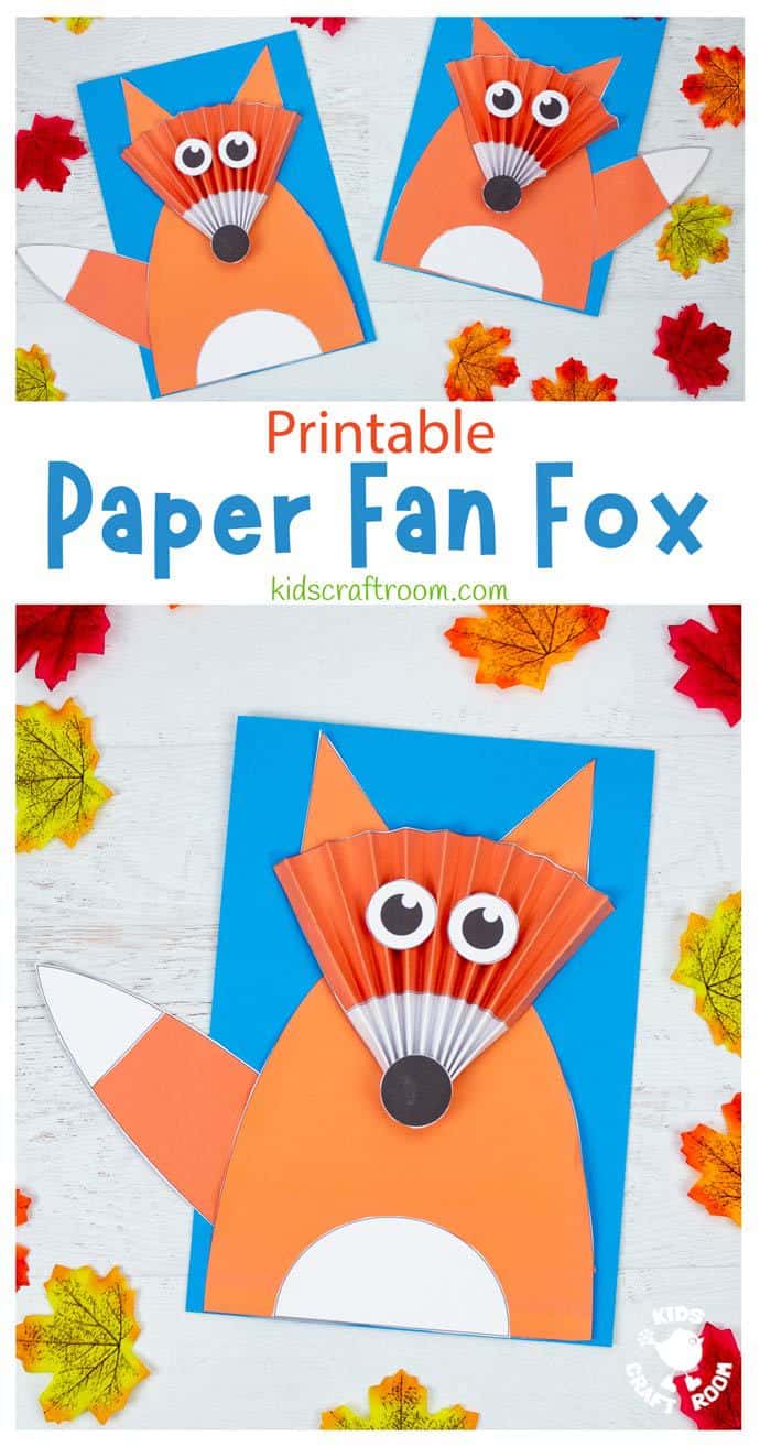 Paper Fan Fox Craft long pin image with text.