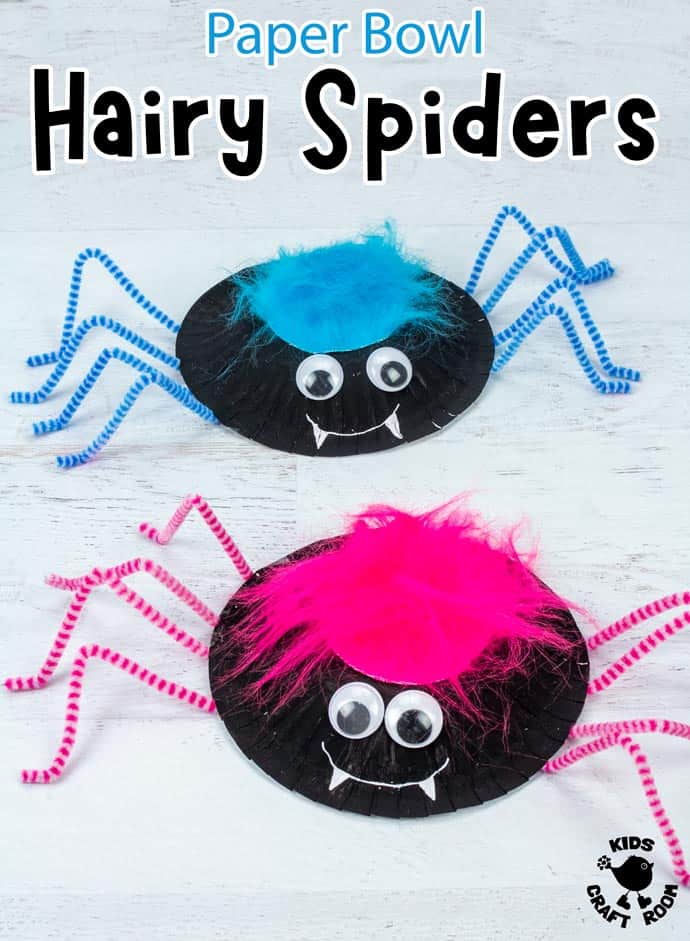 Hairy Spider Craft pin image with text.
