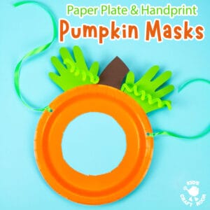 Handprint and Paper Plate Pumpkin Mask